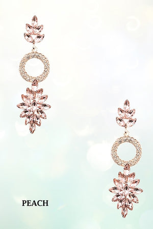 FACETD CRYSTAL GEM DROP DANGLE EARRING