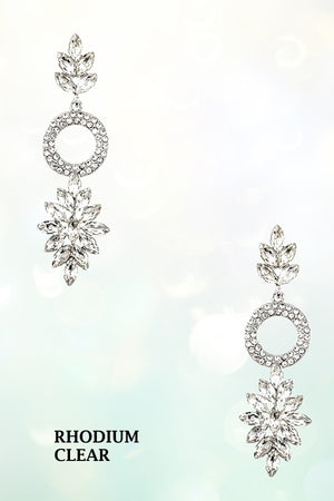 FACETD CRYSTAL GEM DROP DANGLE EARRING