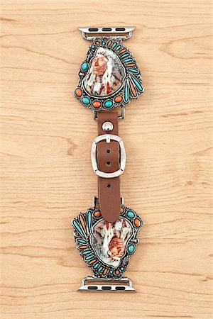 INDIAN CHIEF FRAMED APPLE WATCH BAND