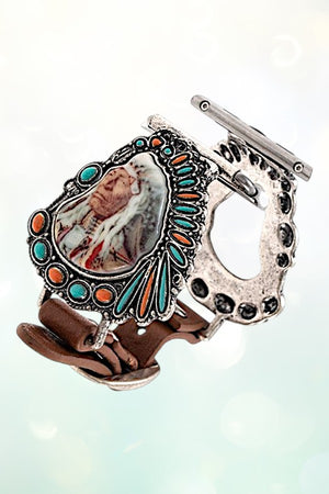 INDIAN CHIEF FRAMED APPLE WATCH BAND
