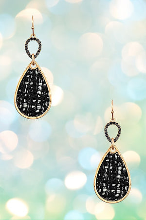 WOVEN TEARDROP DANGLE EARRING