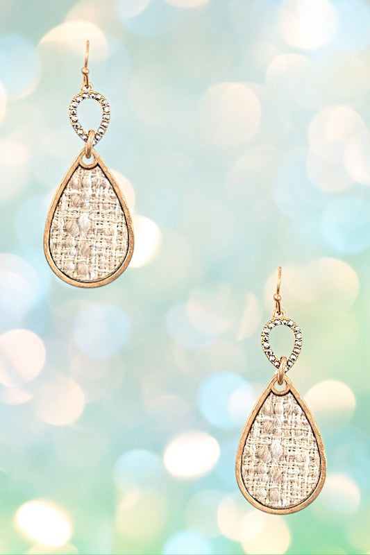 WOVEN TEARDROP DANGLE EARRING