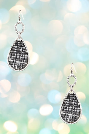 WOVEN TEARDROP DANGLE EARRING