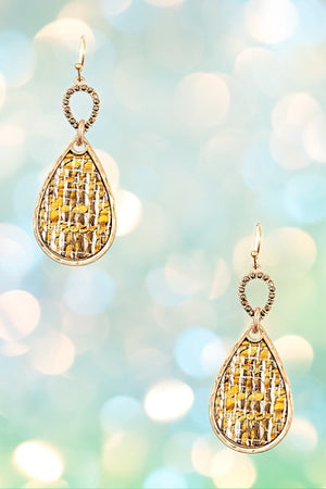 WOVEN TEARDROP DANGLE EARRING