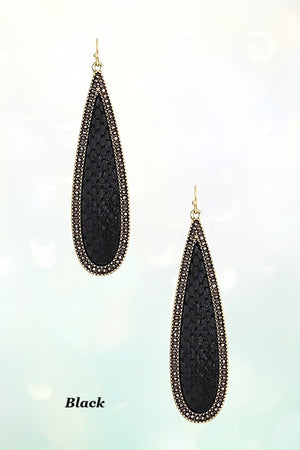 MIX ANIMAL PRINT OBLONG DANGLE EARRING