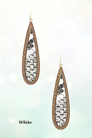 MIX ANIMAL PRINT OBLONG DANGLE EARRING