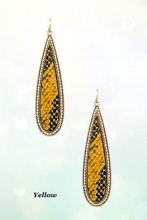 MIX ANIMAL PRINT OBLONG DANGLE EARRING