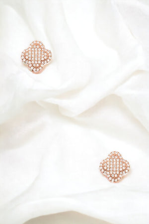 Cubic Zirconia Clover Post Earring