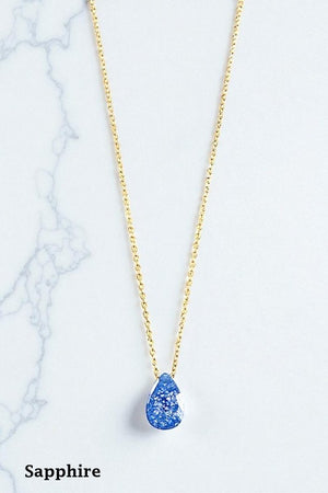 FACETED GEM PENDANT NECKLACE