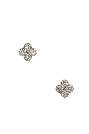 CZ STONE CLOVE POST EARRING