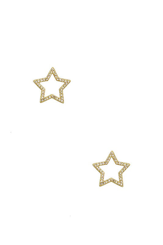 CZ STONE STAR POST EARRING