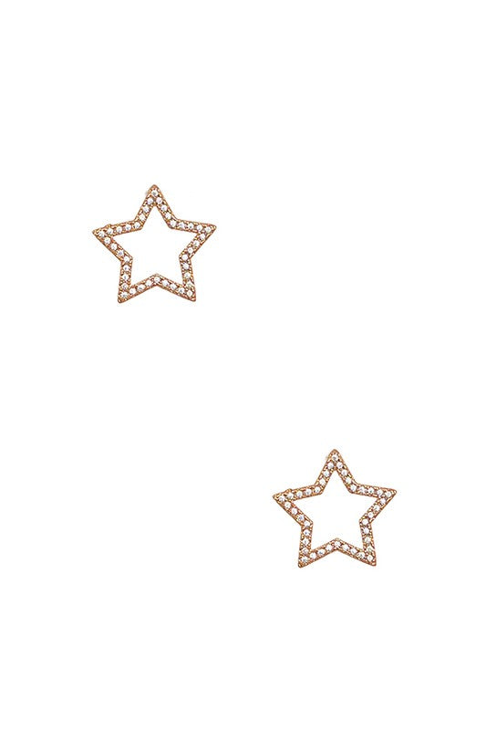 CZ STONE STAR POST EARRING