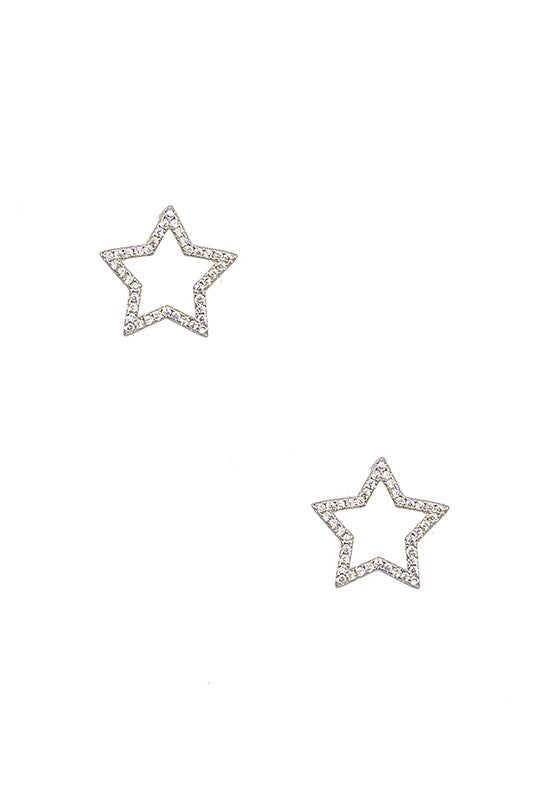 CZ STONE STAR POST EARRING