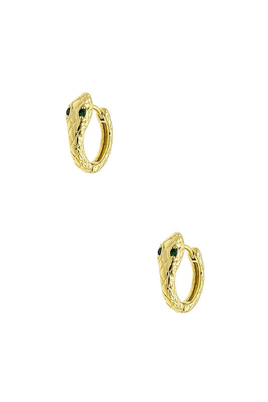 SNAKE DETAIL MINI HOOP EARRING