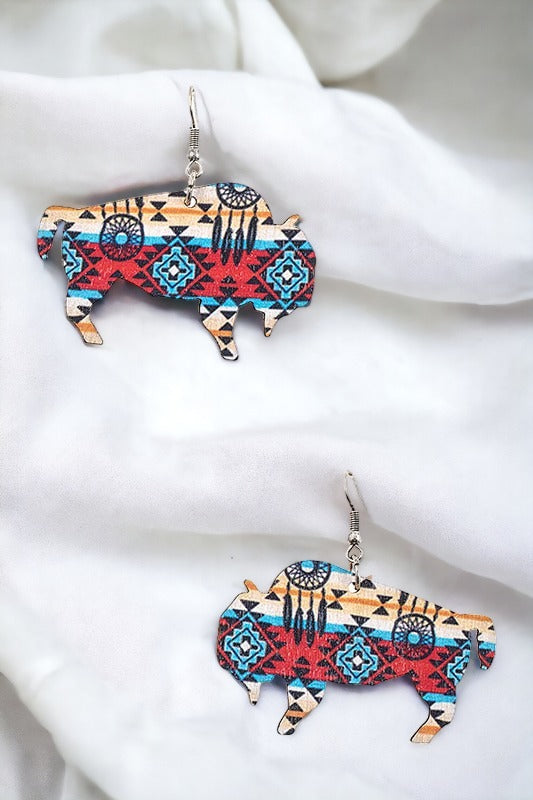 Ox Print Dangle Earring