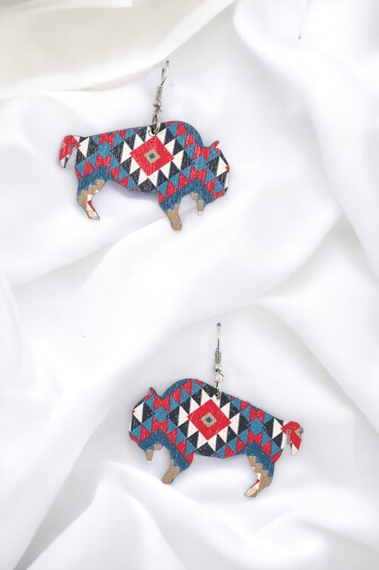 Ox Print Dangle Earring