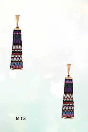 MIX WOVEN PATTERN DROP EARRING