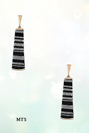 MIX WOVEN PATTERN DROP EARRING