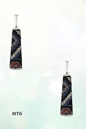 MIX WOVEN PATTERN DROP EARRING