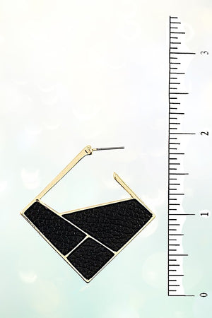 GEO PATTERN MIX ANIMAL PRINT DROP EARRING