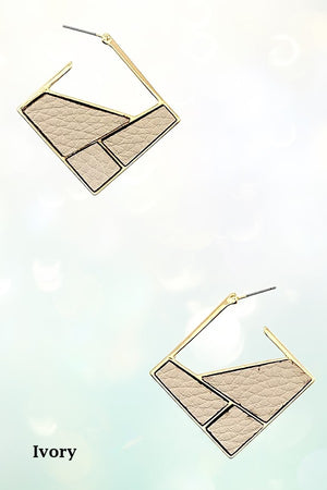 GEO PATTERN MIX ANIMAL PRINT DROP EARRING
