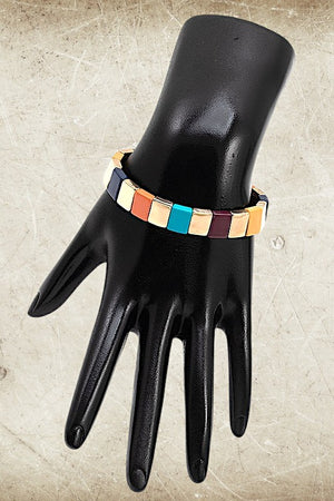 RECTANGLE BEAD STRETCH BRACELET