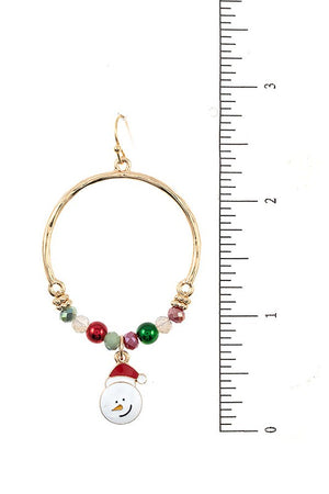 Santa Bead Hoop Earring