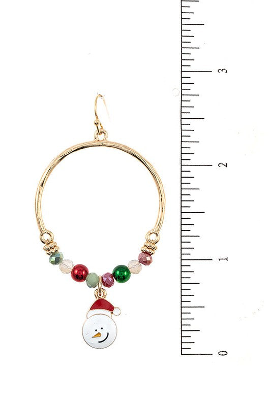 Santa Bead Hoop Earring