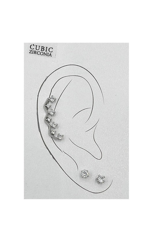 CZ STONE LABRET FASHION EARRING