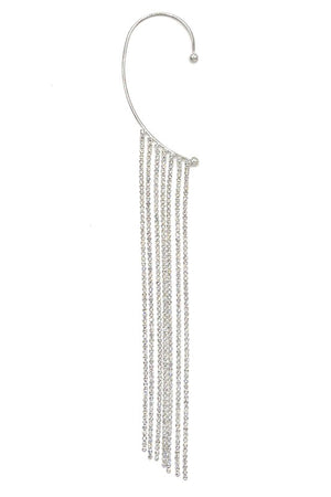 BALL BEAD FRINGE RHINESTONE EAR CUFF