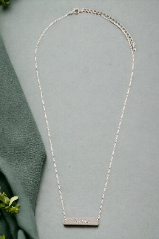 Flat Bar Pendant Necklace