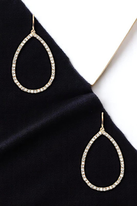 CRYSTAL GEM TEARDROP DANGLE EARRING