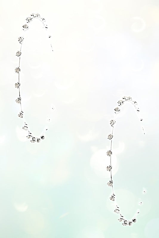 LARGE GEM STATION SEMI HOOP EARRING