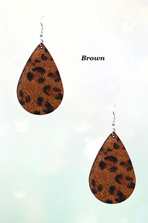 TEARDROP ANIMAL PRINT DANGLE EARRING