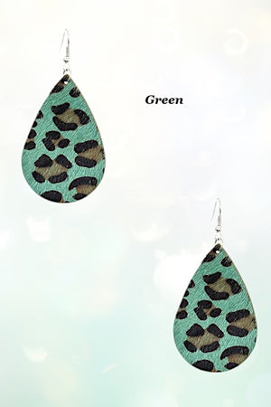 TEARDROP ANIMAL PRINT DANGLE EARRING