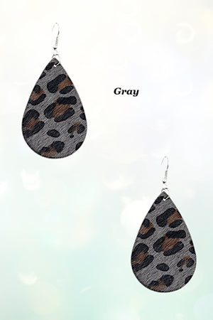 TEARDROP ANIMAL PRINT DANGLE EARRING