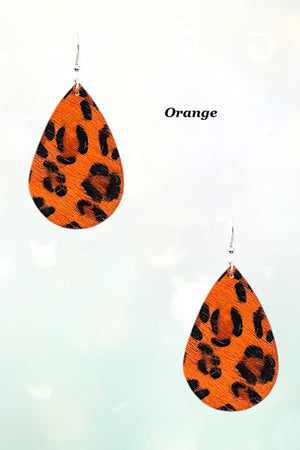 TEARDROP ANIMAL PRINT DANGLE EARRING