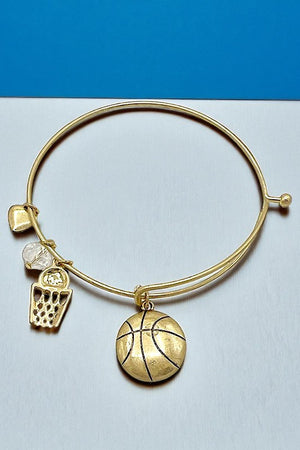 BASKETBALL CHARMS BANGLE BRACELET