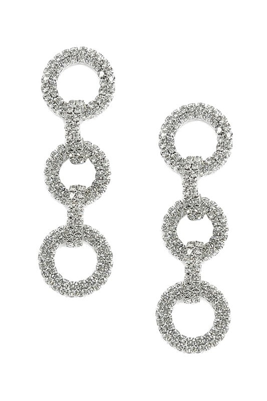 TRIPLE CIRCLE LINK DROP EARRING