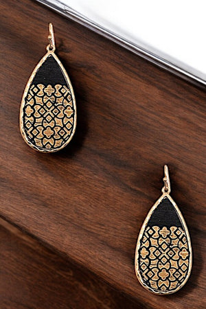 CUT OUT DETAILED TEARDROP EARRING