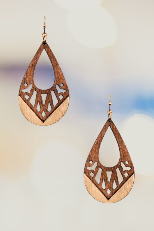 WOODEN CUT OUT EARRING