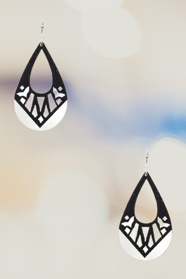 WOODEN CUT OUT EARRING