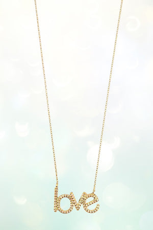 CUBIC ZIRCONIA LOVE PENDANT NECKLACE