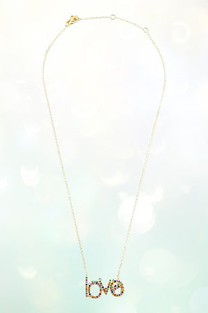 CUBIC ZIRCONIA LOVE PENDANT NECKLACE