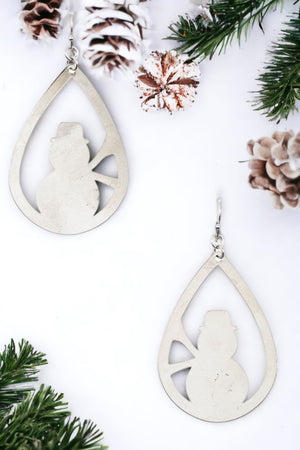 Teardrop Snowman Dangle Earring