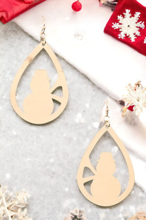 Teardrop Snowman Dangle Earring