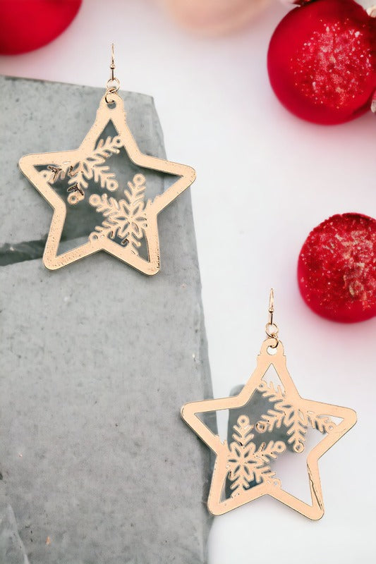 Cut Out Star Dangle Earring