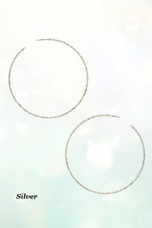 BEADED OVERSIZE THIN HOOP EARRING