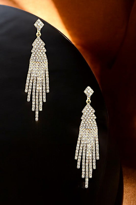 Rhinestone Pave Fringe Earring