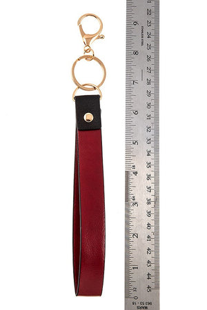 Faux Leather Strap Keychain